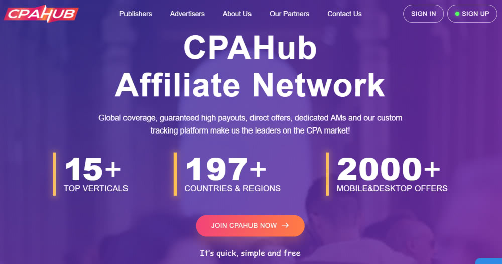 CPAhub affiliate network